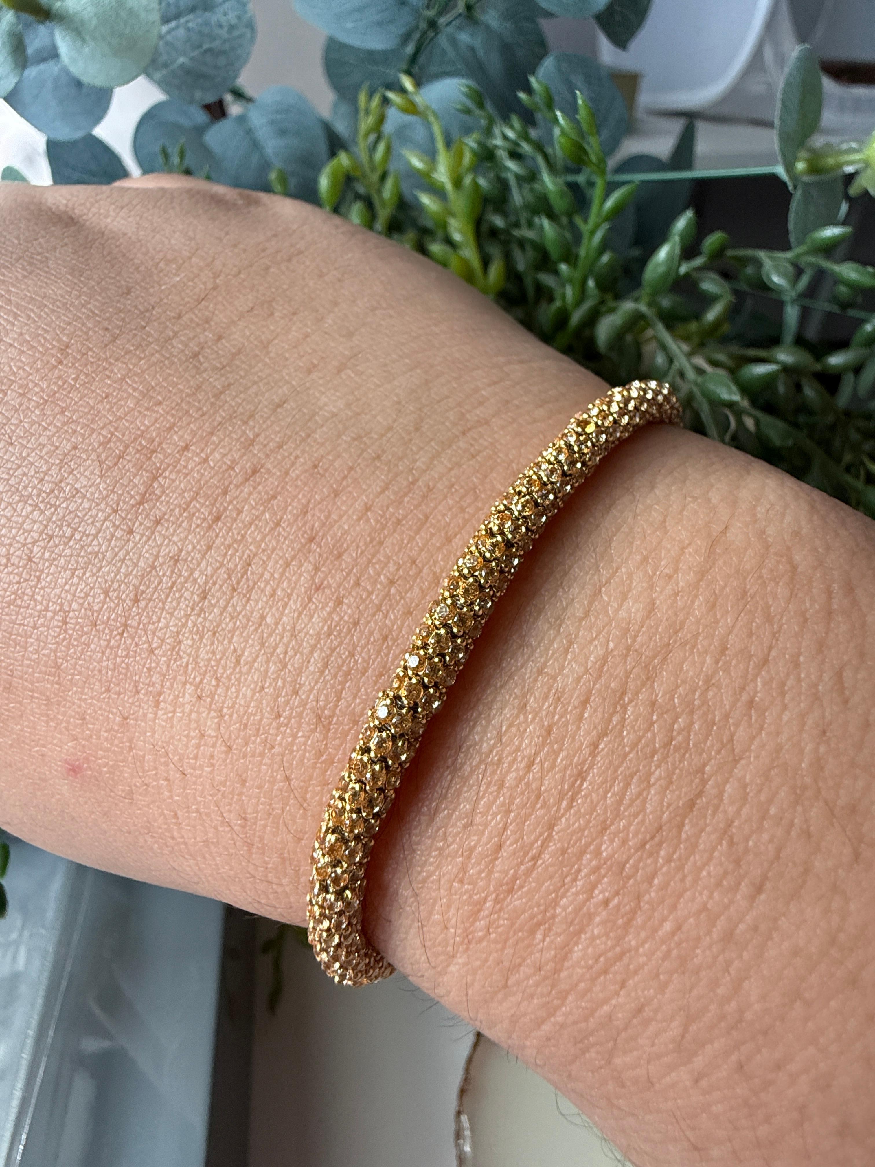 18k Gold Bracelet with Steel and Rubber, with Yellow Topaz by Roberto Demeglio 3