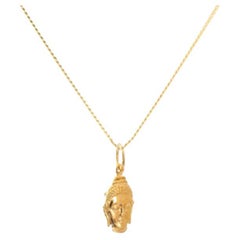 18K Gold Buddha Amulet + Amethyst Crown Chakra Pendant Necklace