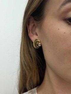 Boucles d'oreilles Bulgari en or 18 carats ornées de diamants elliptiques