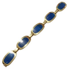 18K Gold Bulgari Lapis Lazuli Plaque Bracelet