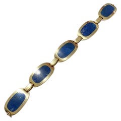 18K Gold Bulgari Lapis Lazuli Plaque Bracelet