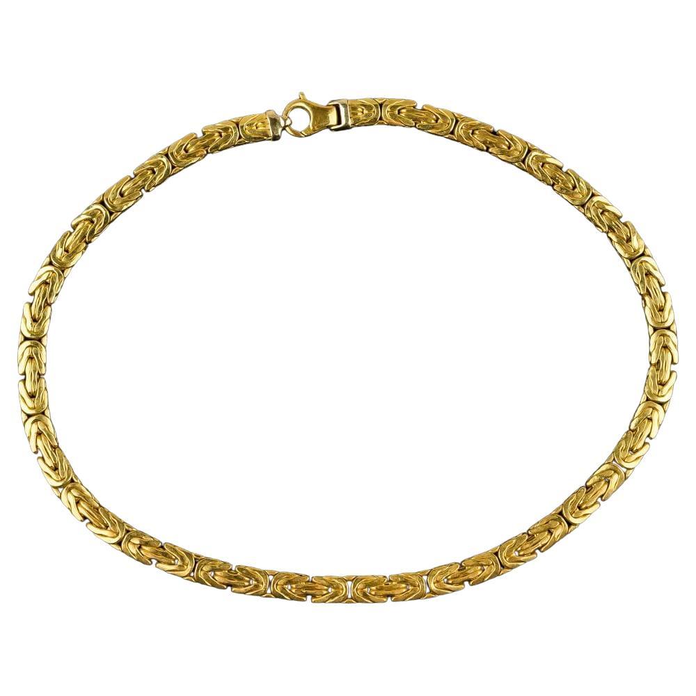 Thick 18k Italian Milor Byzantine Style Link Necklace For Sale