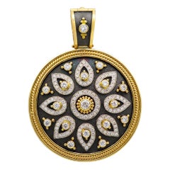 18k Gold Byzantine Pendant with Brilliant Diamonds