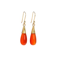 18K Gold Carnelian Sacral Chakra Earrings by Elizabeth Raine