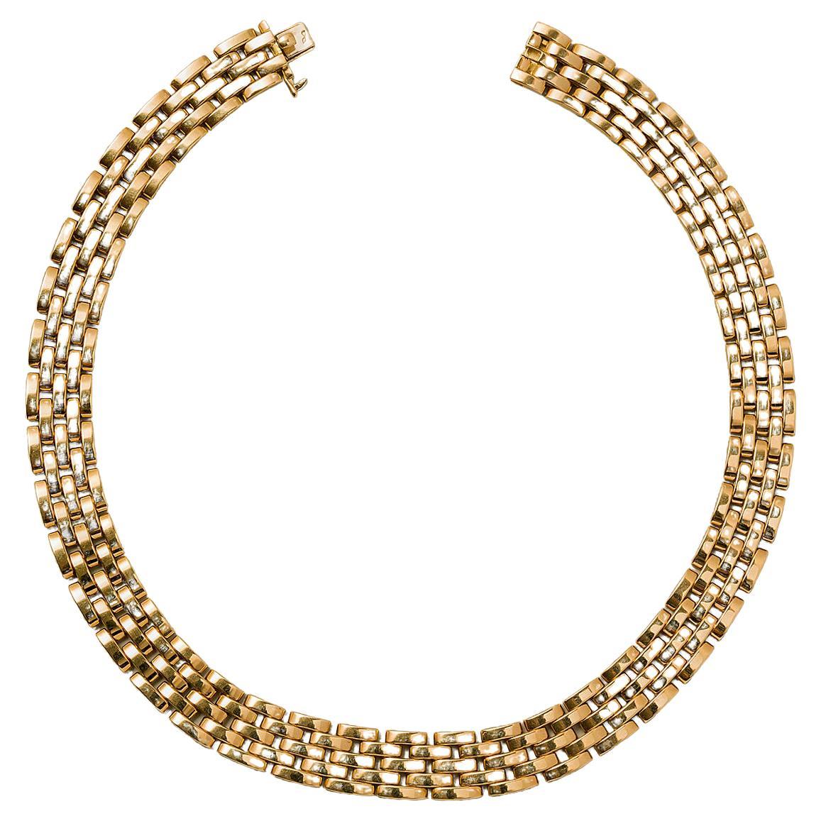 18k Gold Cartier 5 Row Panthère Necklace