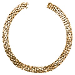 18k Gold Cartier 5 Row Panthère Necklace