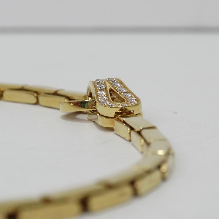 18K Gold Cartier Agrafe Diamond Necklace 5