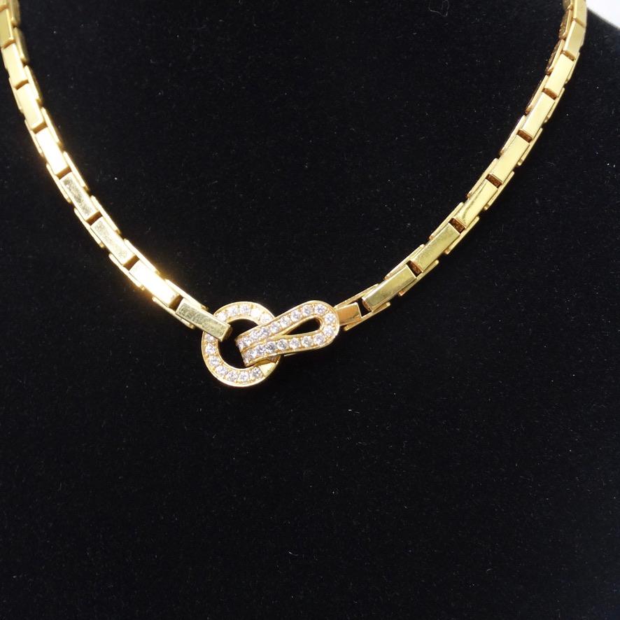18K Gold Cartier Agrafe Diamond Necklace 7
