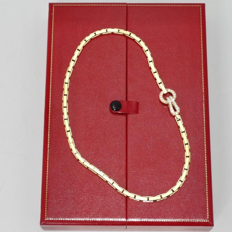 18K Gold Cartier Agrafe Diamond Necklace 9