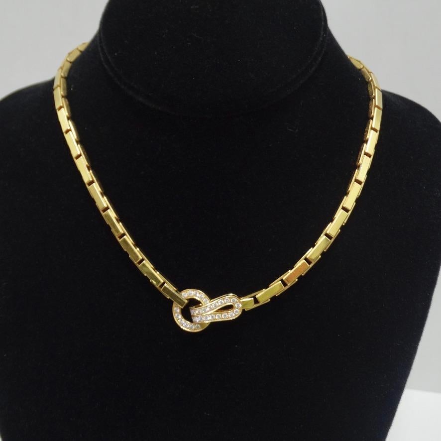 Single Cut 18K Gold Cartier Agrafe Diamond Necklace