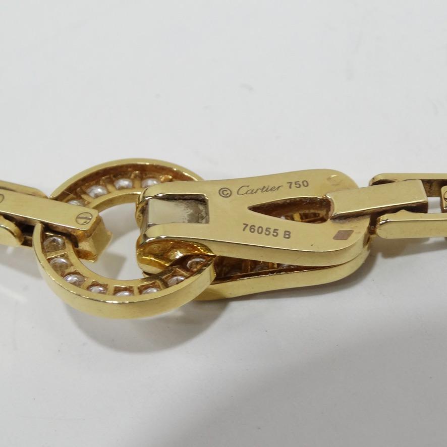 Women's or Men's 18K Gold Cartier Agrafe Diamond Necklace
