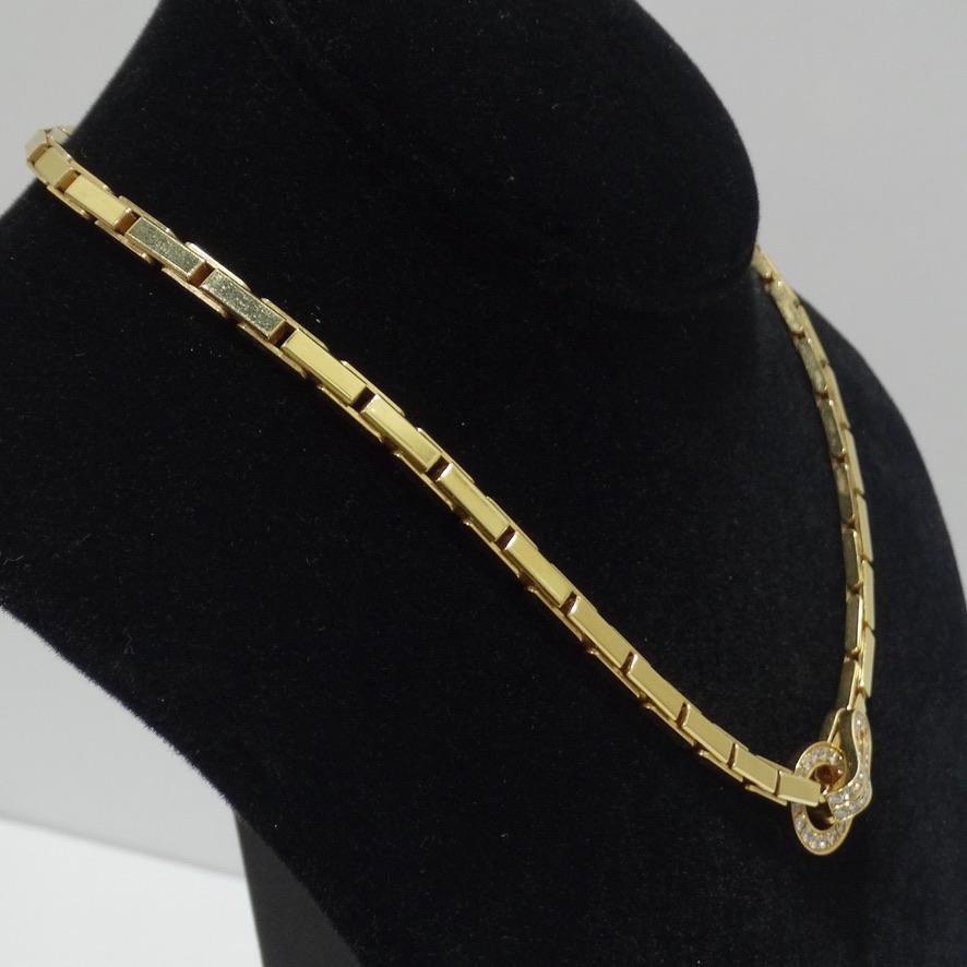 18K Gold Cartier Agrafe Diamond Necklace 2