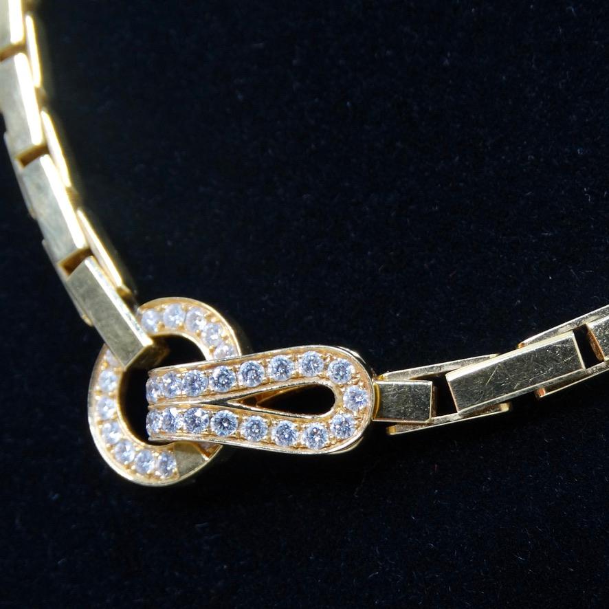 18K Gold Cartier Agrafe Diamond Necklace 3