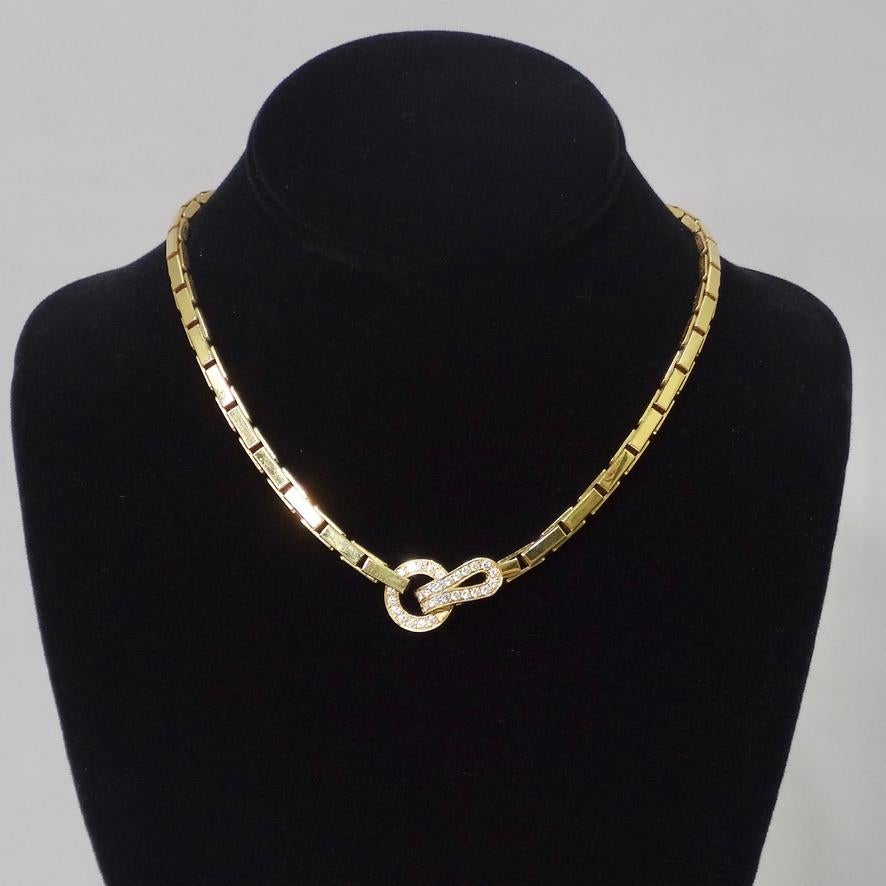 18K Gold Cartier Agrafe Diamond Necklace 4