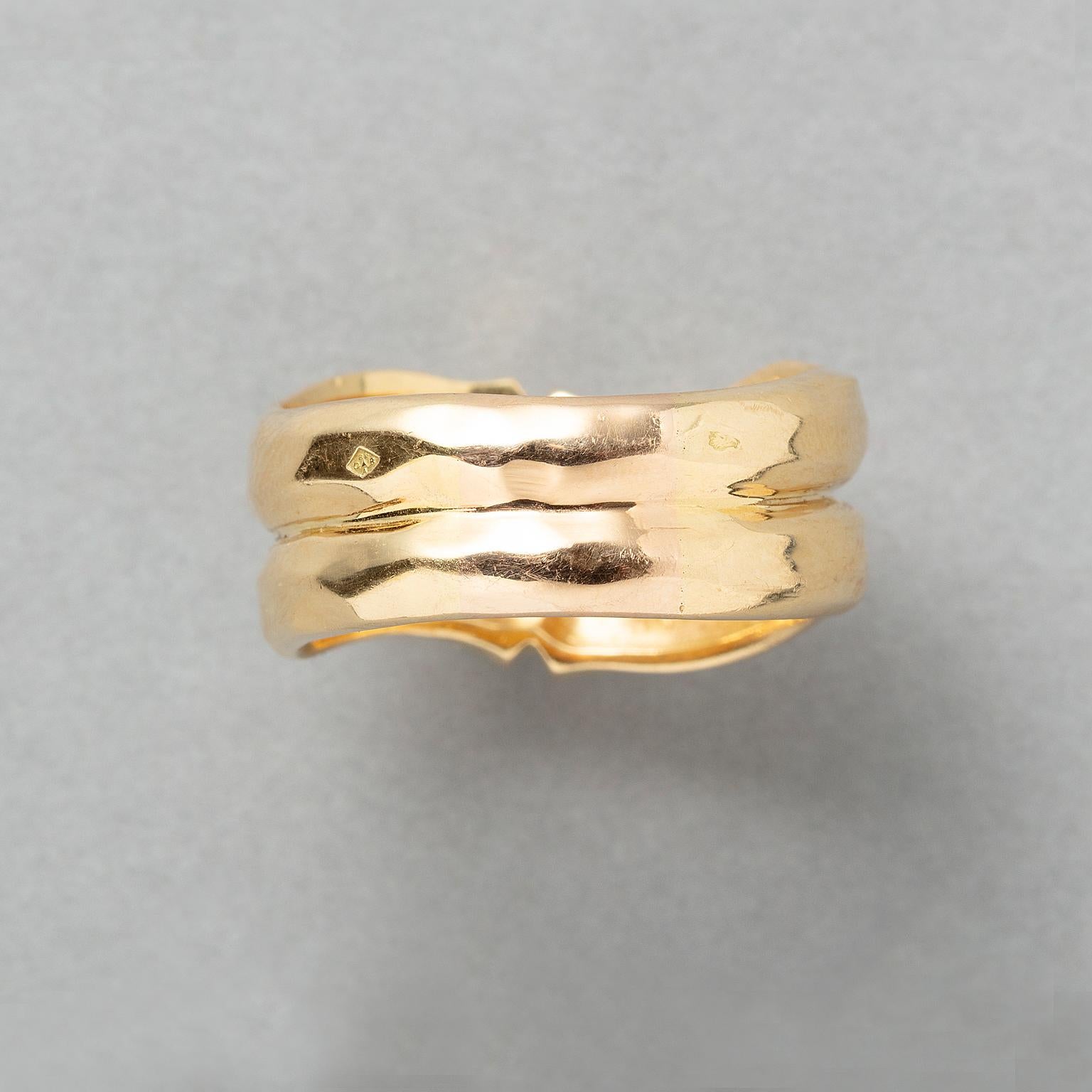 Anillo Cartier Bambú Oro 18k en Bueno estado para la venta en Amsterdam, NL