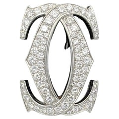 18k gold Cartier CC brooch with 2.78 carat diamonds