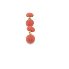 Gemelos de cuentas de coral Cartier de oro de 18 quilates