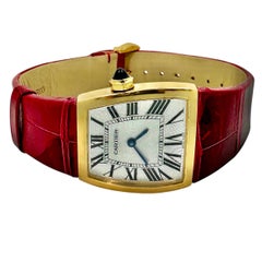 Montre-bracelet Cartier La Dona Sport en or 18 carats avec bracelet en cuir Cartier