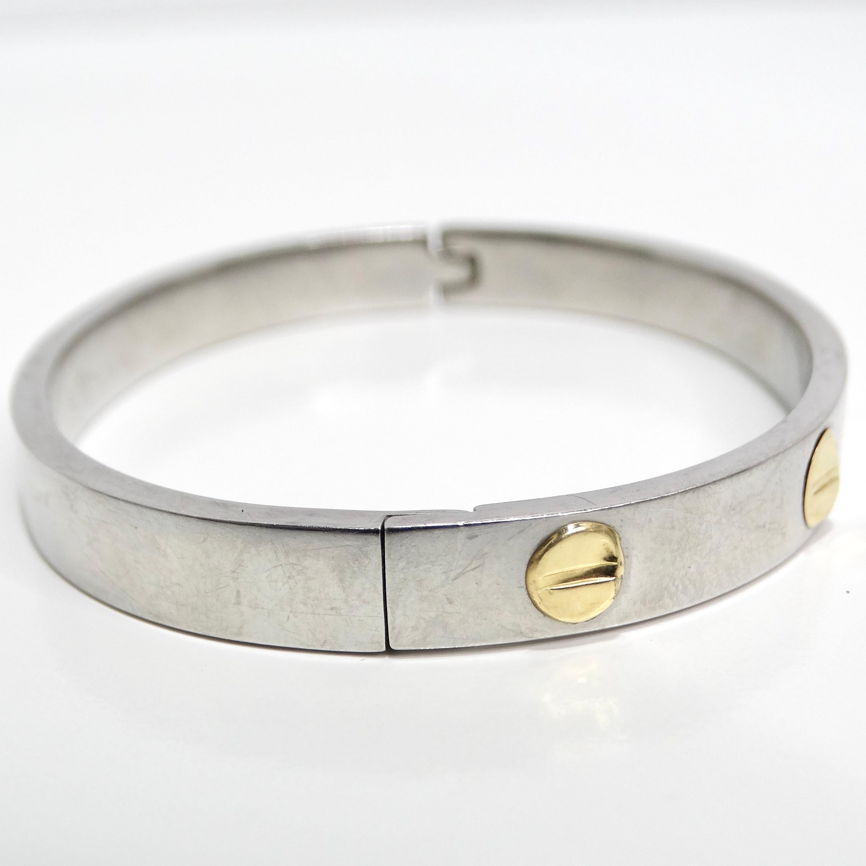 18 Karat Gold Cartier Liebe inspiriertes Silberarmband für Damen oder Herren im Angebot
