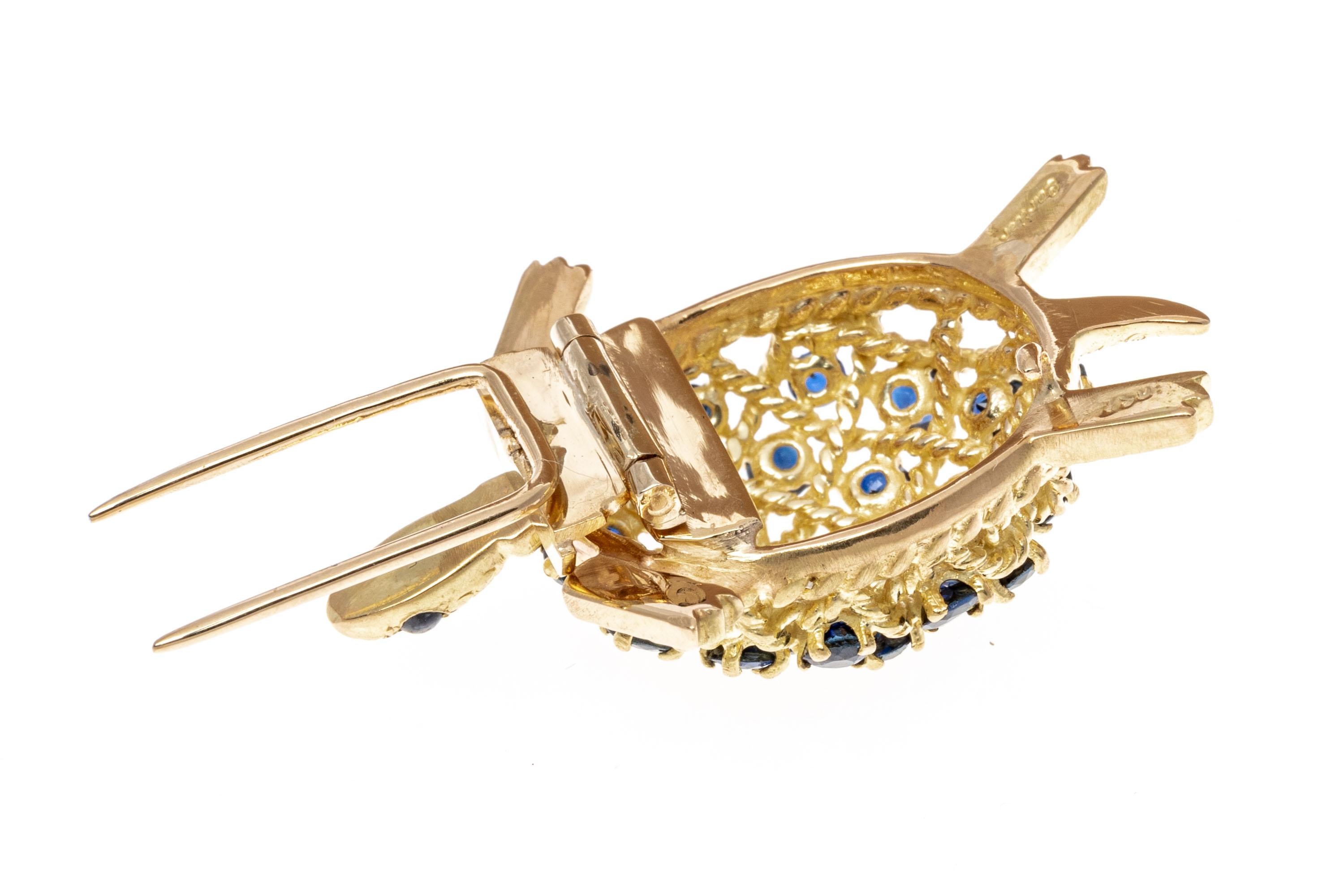 18k Gold Cartier Sapphire Turtle Brooch 1