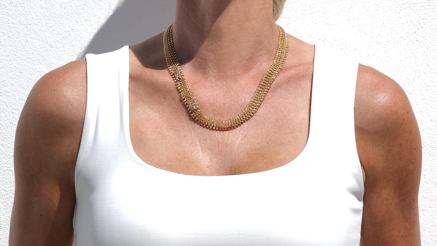 Collana a catena in oro 18 carati del maestro svedese Carl Gustaf Hallberg del 1882 in vendita 6