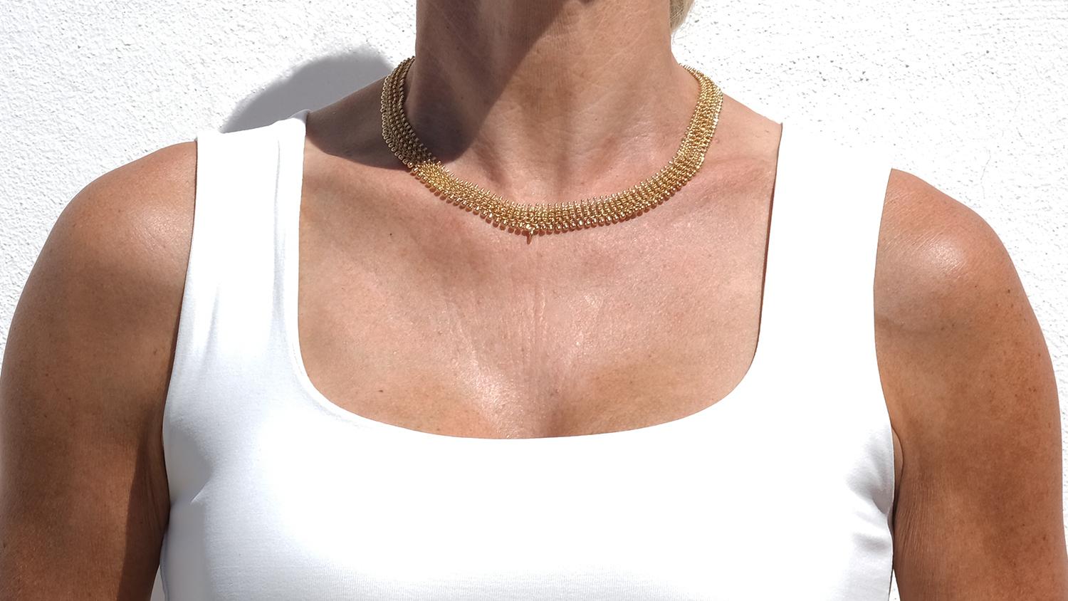 Collana a catena in oro 18 carati del maestro svedese Carl Gustaf Hallberg del 1882 in vendita 7