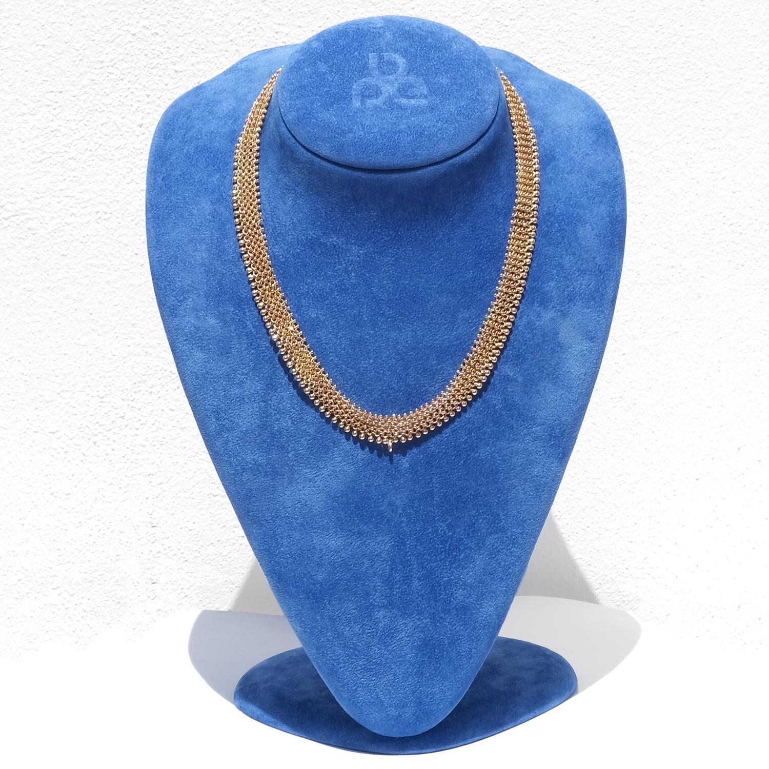 Collier en chaîne en or 18 carats du maître suédois Carl Gustaf Hallberg réalisé en 1882 Bon état - En vente à Stockholm, SE