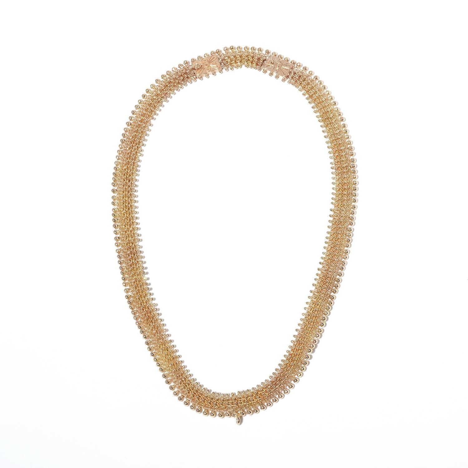 Collier en chaîne en or 18 carats du maître suédois Carl Gustaf Hallberg réalisé en 1882 en vente 1