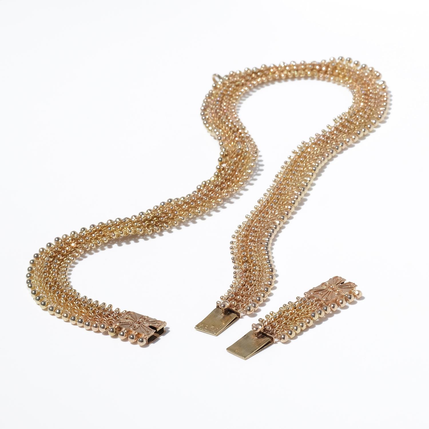 Collier en chaîne en or 18 carats du maître suédois Carl Gustaf Hallberg réalisé en 1882 en vente 3