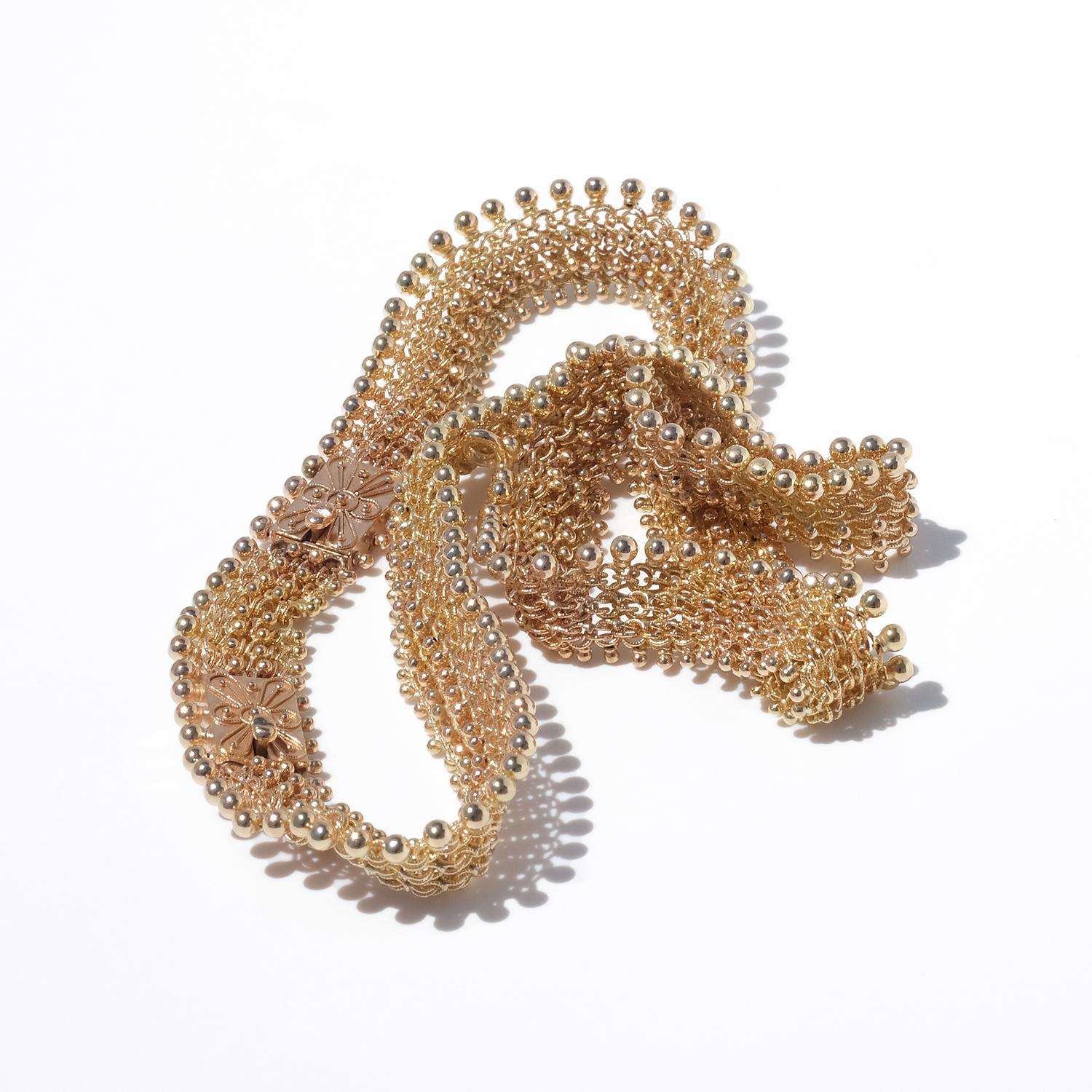 Collier en chaîne en or 18 carats du maître suédois Carl Gustaf Hallberg réalisé en 1882 en vente 4
