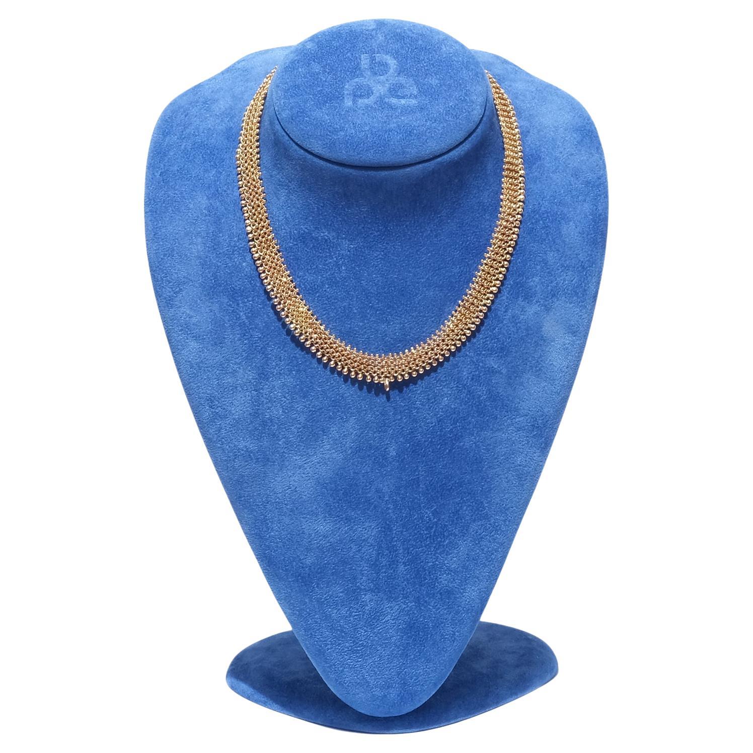 Collier en chaîne en or 18 carats du maître suédois Carl Gustaf Hallberg réalisé en 1882 en vente