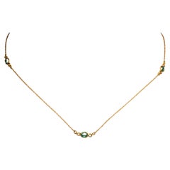 18K Gold Chain Necklace with Colombian Emeralds