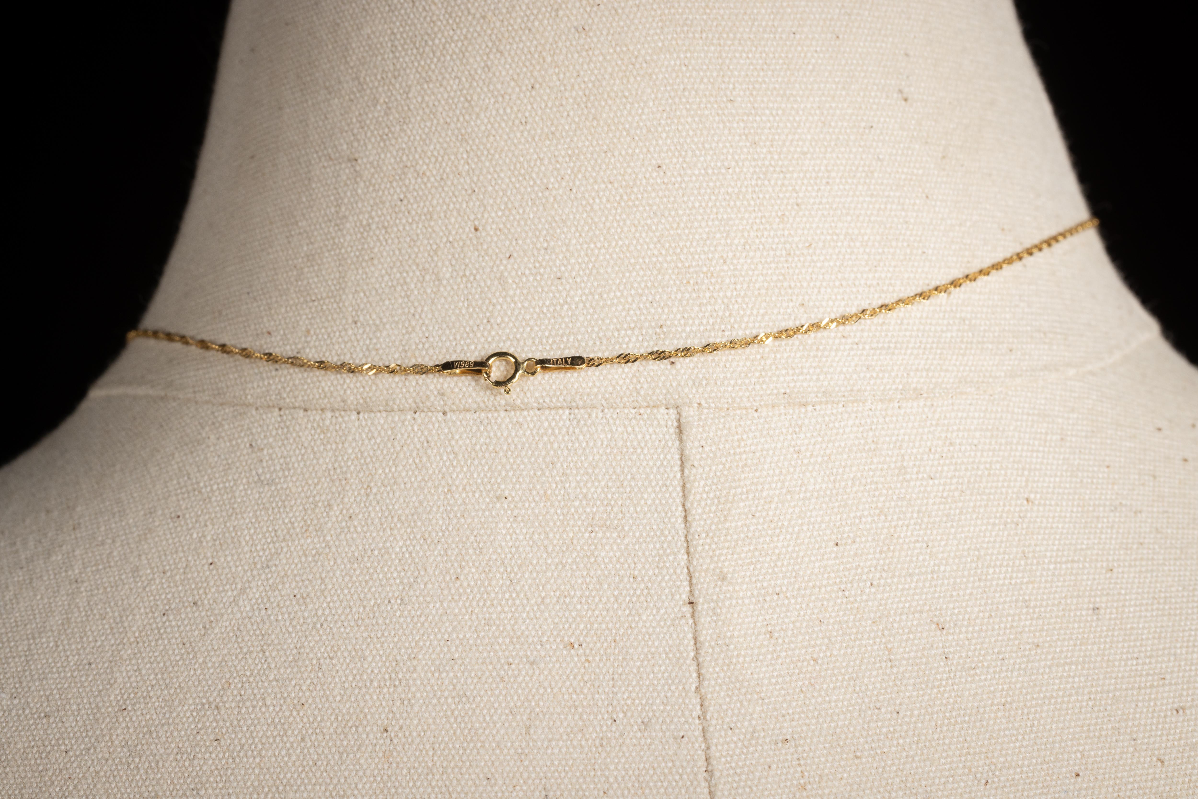 Perlina Collana a catena in oro 18K con ciondolo di perle di Tahiti e diamanti in vendita