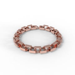 18 Karat Gold Chunky Square Link Bracelet