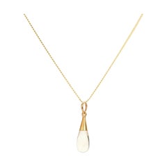 18K Gold Citrine Solar Plexus Chakra Droplet Pendant Necklace by Elizabeth Raine