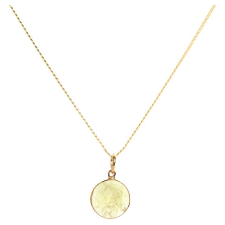 18K Gold Citrine Solar Plexus Chakra Pendant Necklace by Elizabeth Raine For Sale