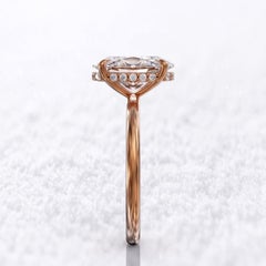 Certified 3 CT Natural Diamond Engagement Ring in 18K Gold, Cocktail Ring