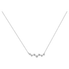 Used 18k Gold Cluster Diamond Necklace Floating Diamond Necklace