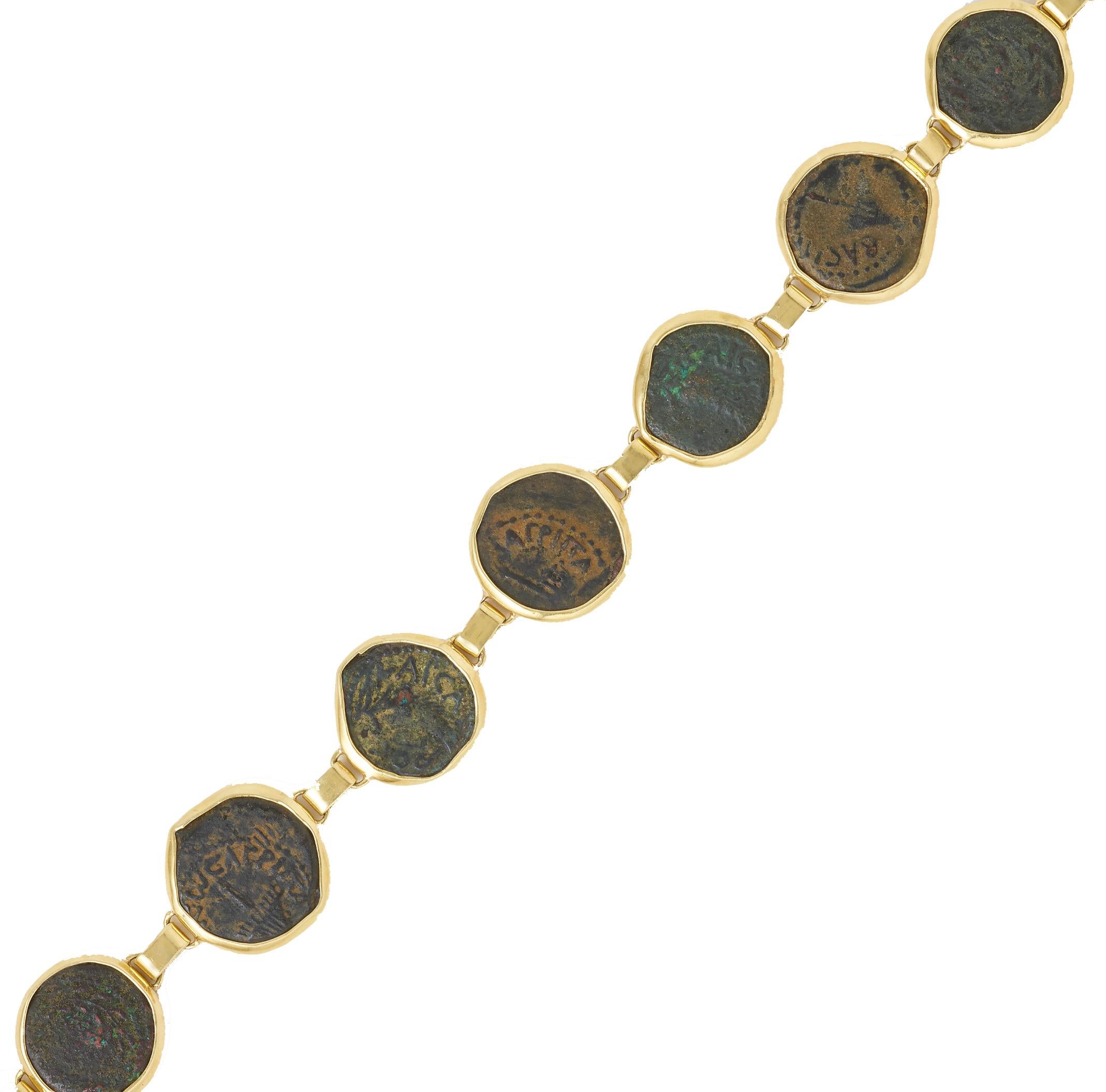 gold coin bracelet 18k