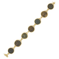 Pulsera de monedas de oro de 18 quilates