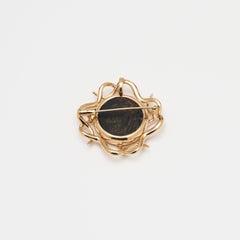 18K Gold Coin Snake Shape Brooch/ Pendant