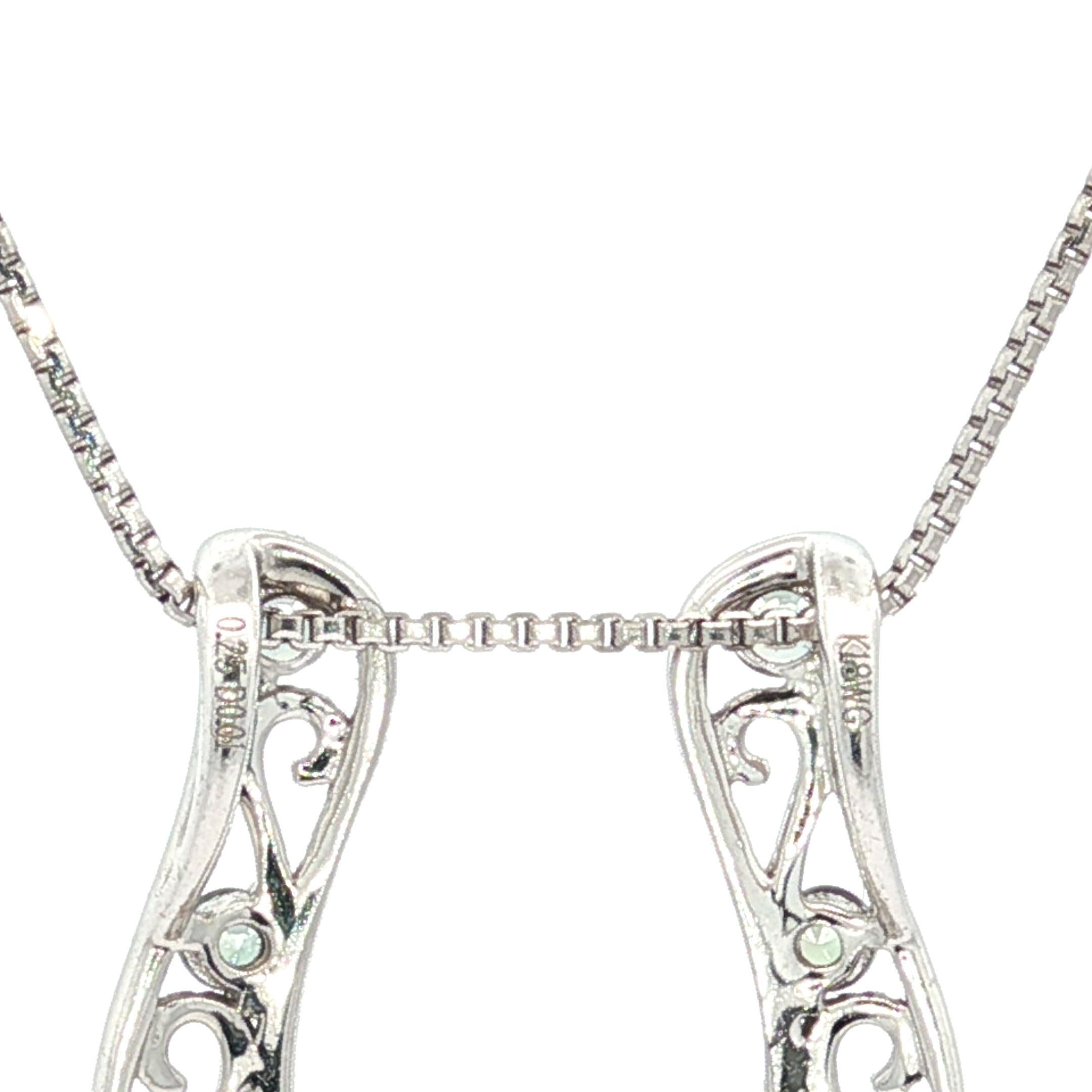 18k Gold Color Change Alexandrite & Diamond Horseshoe Lucky Slide Pendant Chain For Sale 2