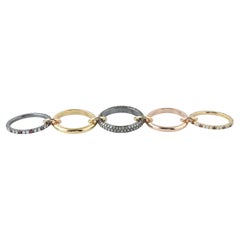 18k Gold Connected Band Ring With Ice Diamonds