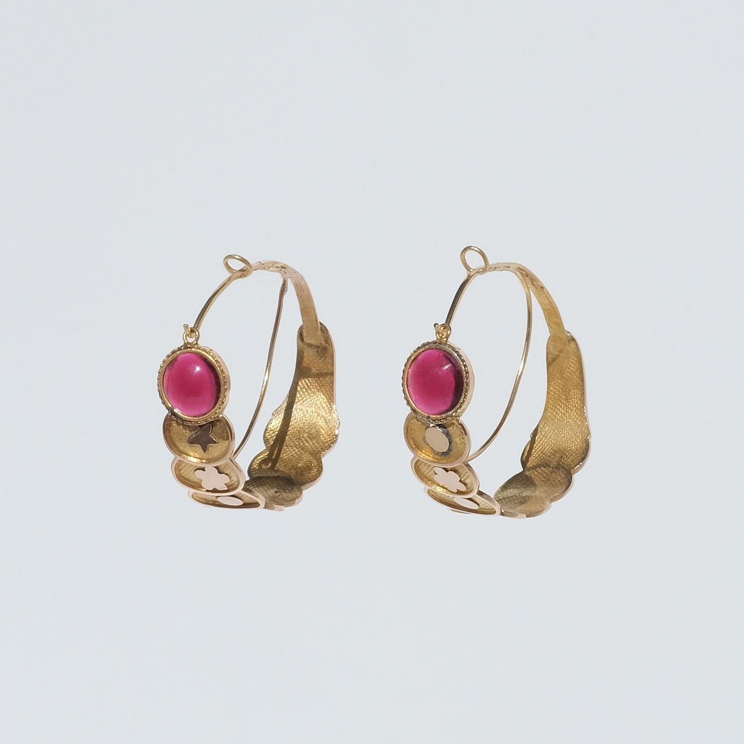 Empire 18k Gold Creole Earrings Made 1810-1820 in Sweden