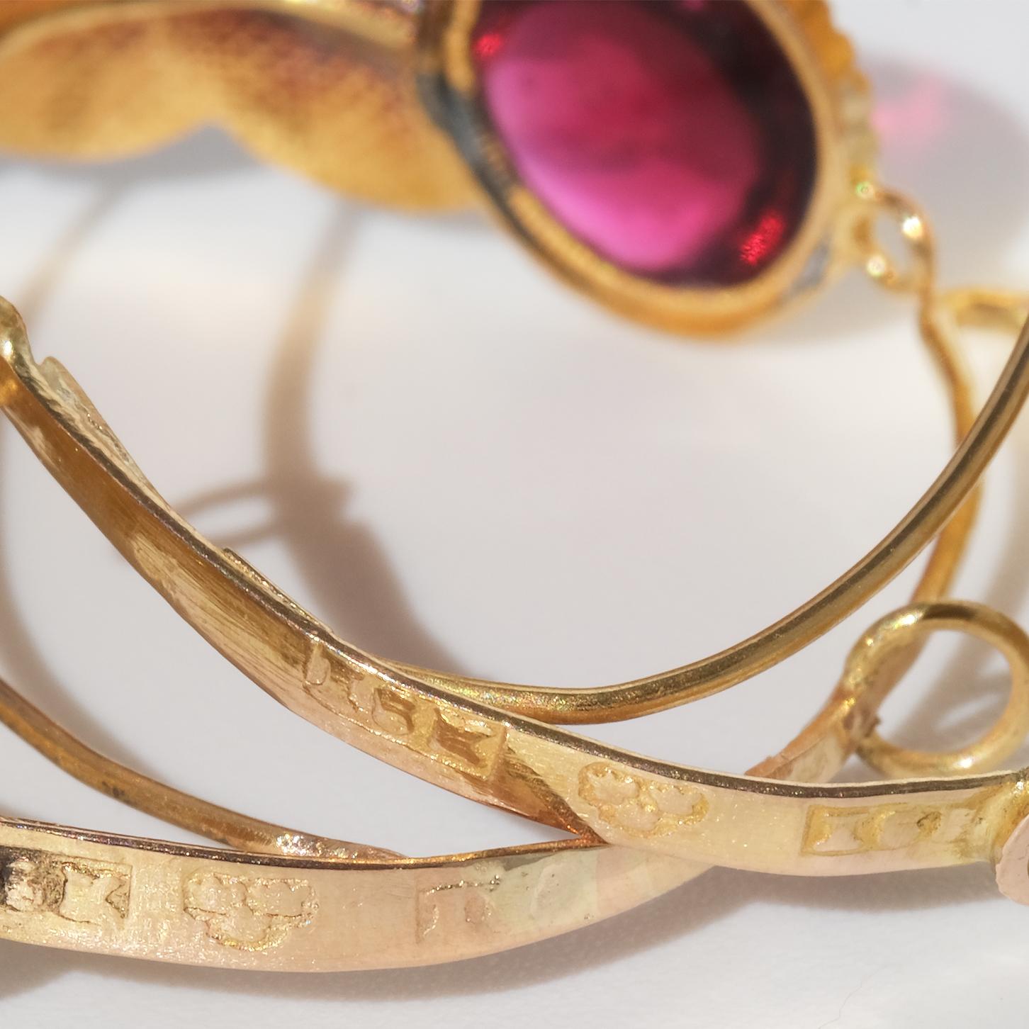 18k Gold Creole Earrings Made 1810-1820 in Sweden 1