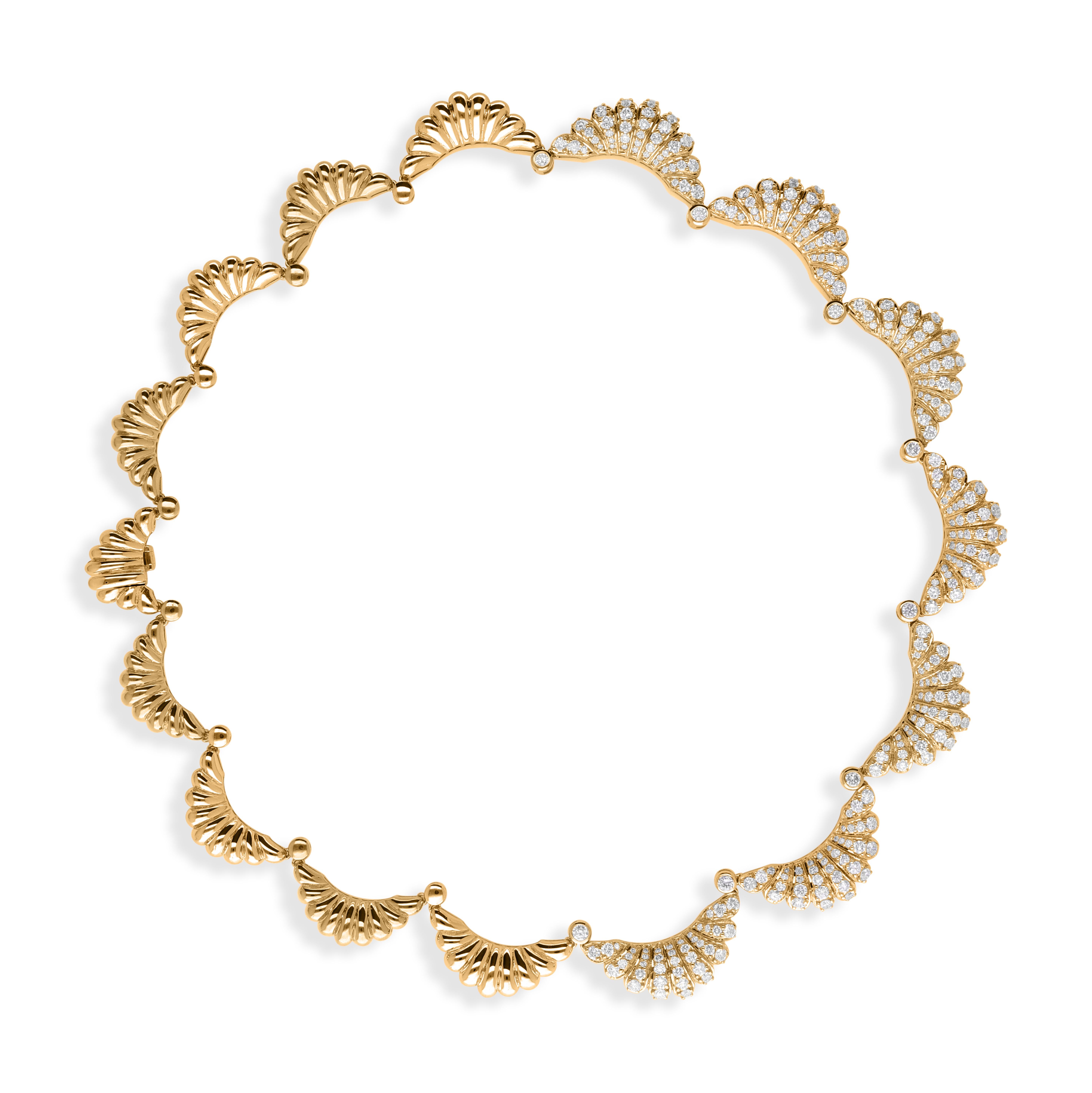 Collana girocollo con diamanti in oro 18K Croissant 6.96Ct Regalo della nonna Tutta la tariffa pagata