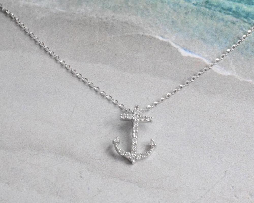 sterling silver anchor necklace tiffany