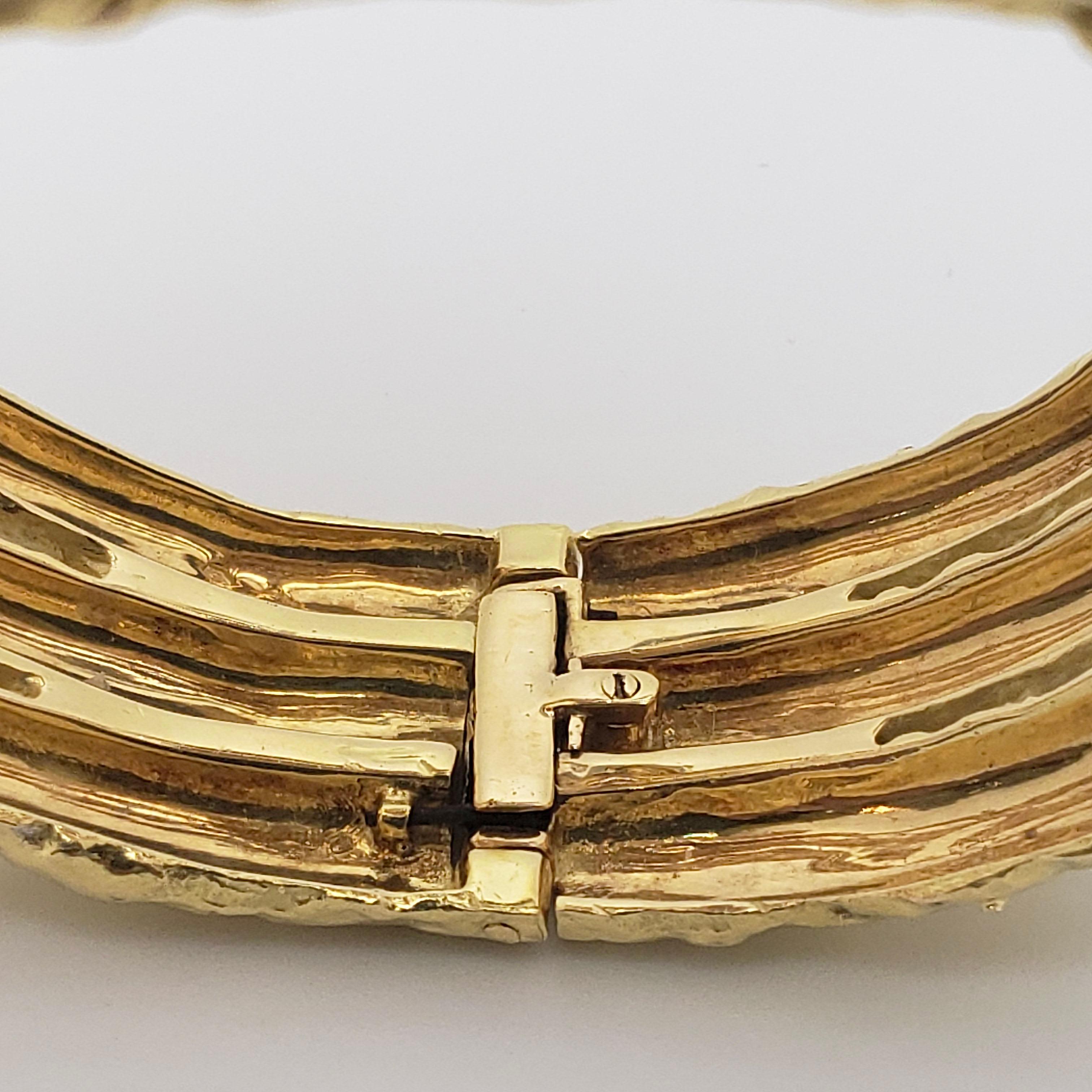 18K Gold Cuff Snake Bracelet For Sale 9