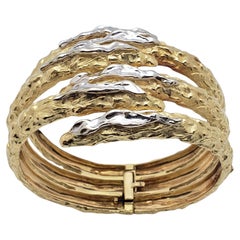 18K Gold Cuff Snake Bracelet