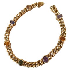 Bracciale A Link in oro 18k con pietre preziose multicolore